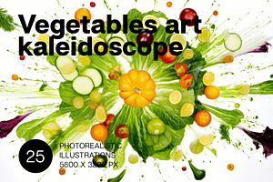 Vegetables art kaleidoscope, a Background Graphic by Handmadefont