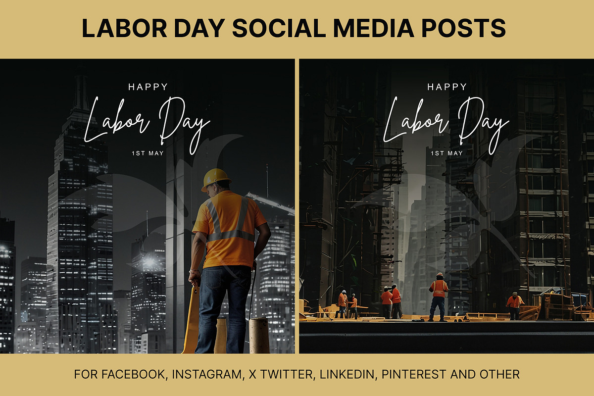 61 Labor day social media posts set, a Social Media Template by Walldecorated (Photo 12 of 29)