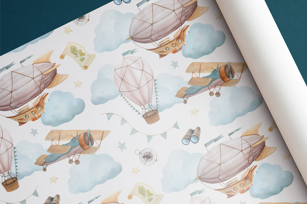 Air journey watercolor clip art, an Illustration by FerroDakora (Photo 5 of 6)