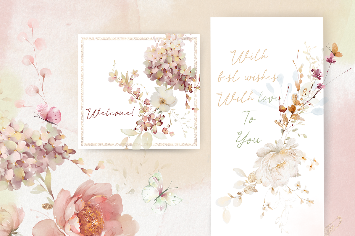 watercolor flowers botanical bundle, a Decorative Illustration by Edith’s World (Photo 6 of 14)