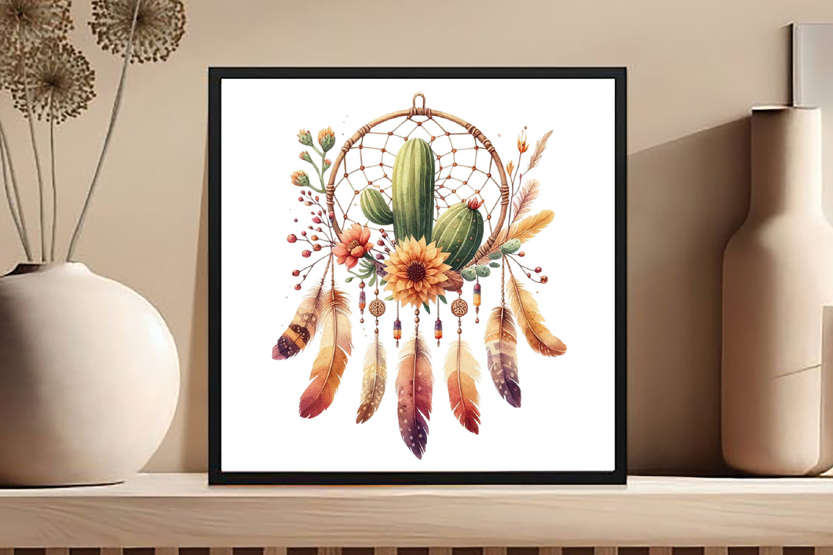 Dreamcatcher Watercolor Boho Clipart, an Illustration by DreamCafeArt (Photo 4 of 5)