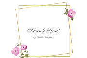 Pink Peony & Gold Frames Clipart, an Object Graphic by Nadia Semyroz (Thumbnail 7 of 7)