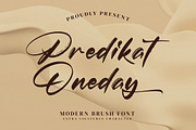 Predikat Oneday, a Script Font by Integritype Studio (Thumbnail 1 of 15)