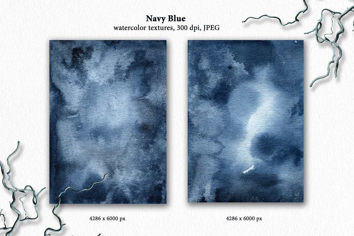 Navy Blue watercolor textures, a Texture Graphic by Marmoris.Arts (Photo 3 of 9)