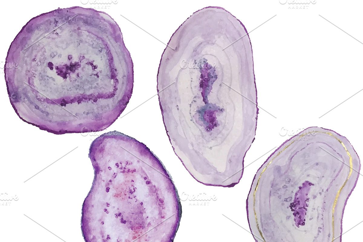 Hand Painted Watercolor Agates, an Illustration by Valeri Nick (Photo 2 of 5)