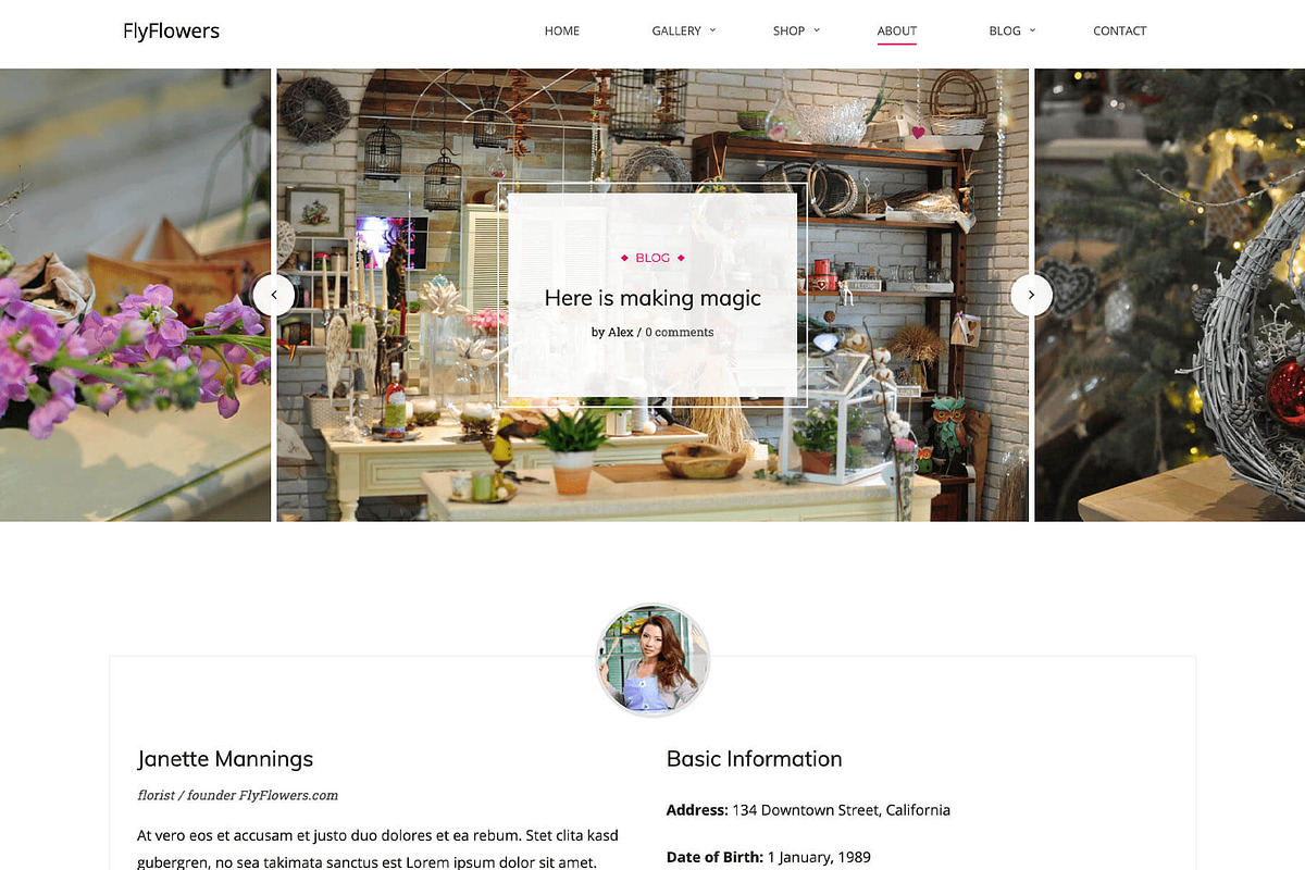 FlyFlowers - Flower Shop WP - Sale, a WordPress Template by FlyTemplates.com (Photo 3 of 6)