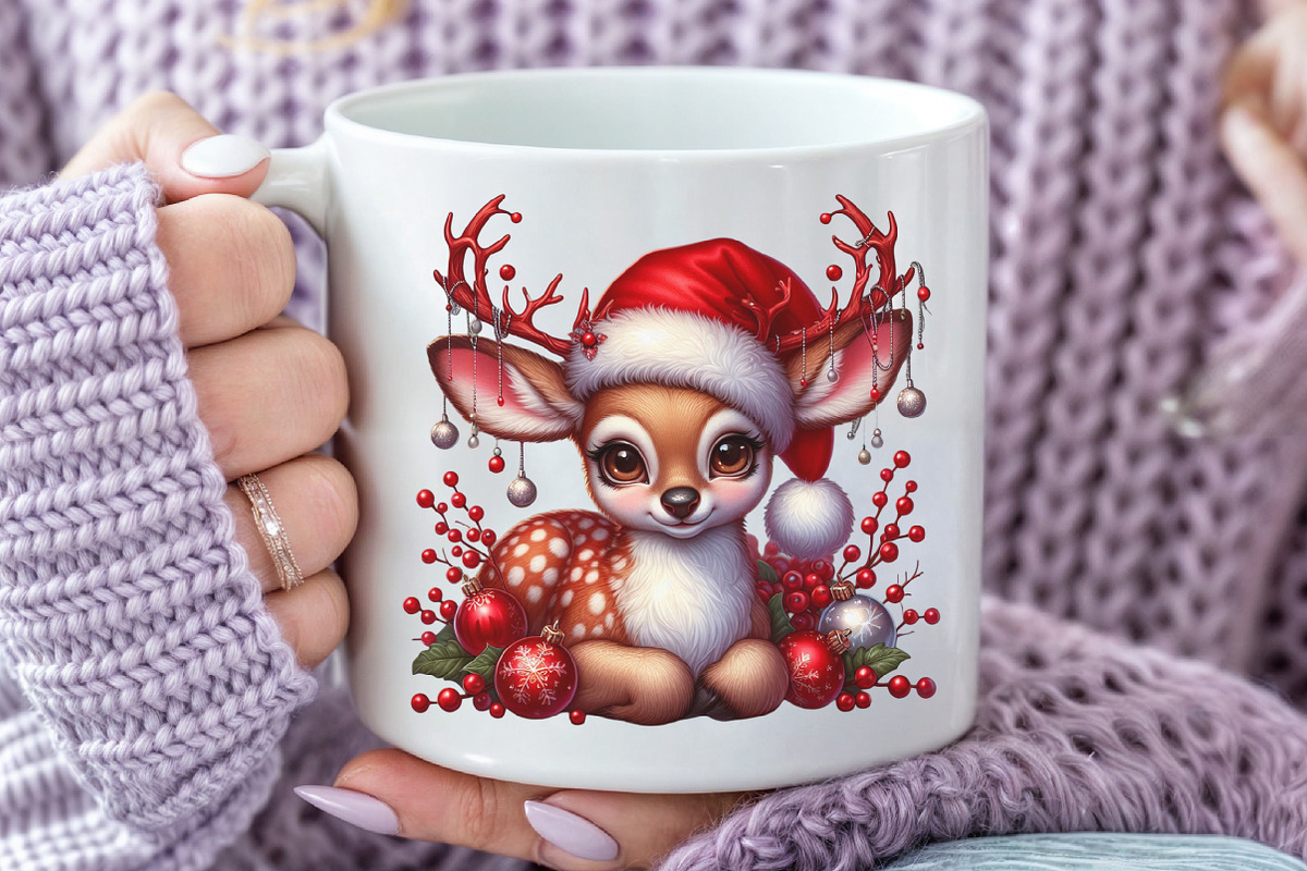 Cute Reindeer Christmas PNG, an Illustration by Craft Nest (Photo 6 of 7)