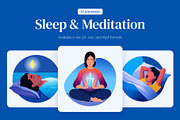 Animated Sleep and Meditation, a Healthcare Illustration by Brickclay (Thumbnail 1 of 5)