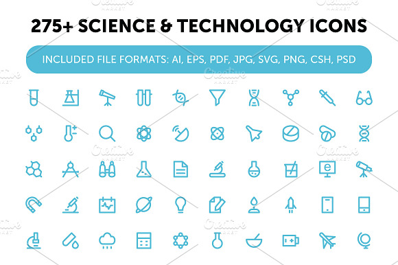 275 Science And Technology Icons
