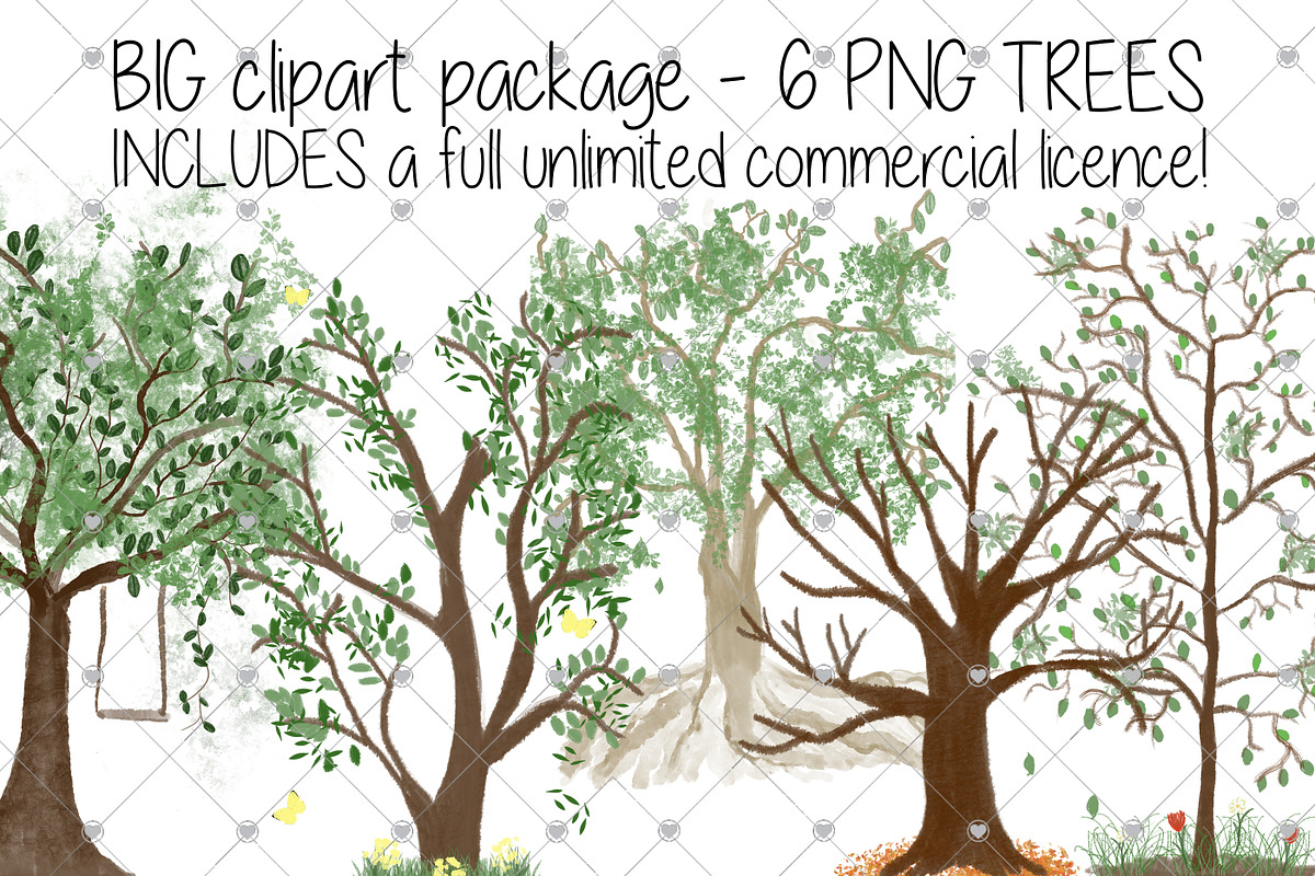 Family Tree clipart, Watercolour,, an Illustration by CommercialCliparts (Photo 1 of 3)