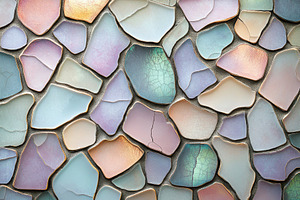 Pastel stone mosaic wall art design, a Photo by Pixeness Studio