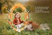 Watercolor Frames Autumn Clipart, an Object Illustration by Pattern + watercolor (Thumbnail 2 of 10)