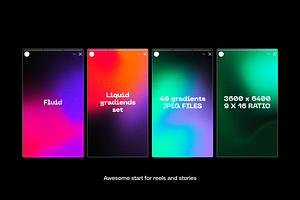 Fluid Retro-futuristic Gradients Set