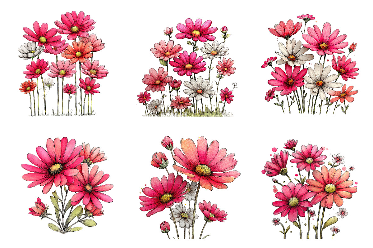 Spring daisy flower clipart, an Illustration by SinaCreation (Photo 5 of 11)