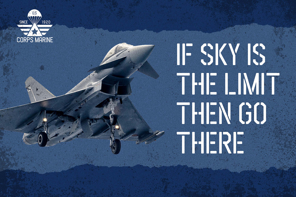 Airborne 86 is a Sans military style preview 6