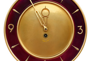 Golden bordo old copper wall clock