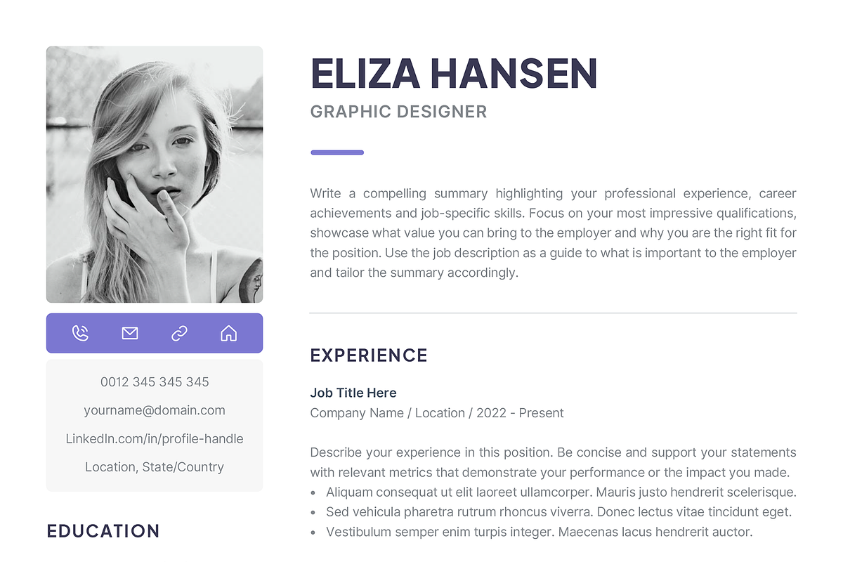 Resume Template with Photo - Eliza, a Resume Template by Olympia Resume (Photo 6 of 6)