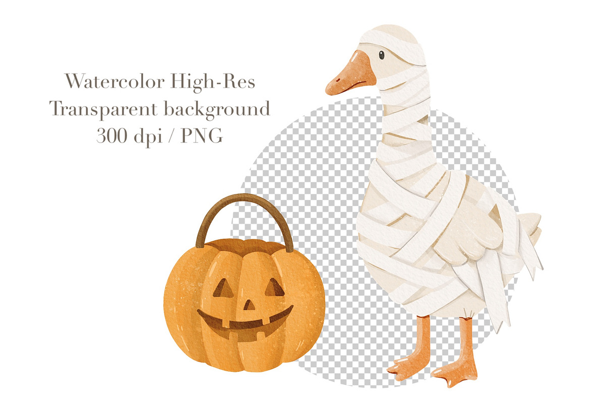 Watercolor Halloween Goose Clipart, an Animal Illustration by ArtGiftsStudio (Photo 4 of 5)