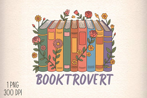 Booktrovert Png Sublimation, an Illustration by Daily.Designs
