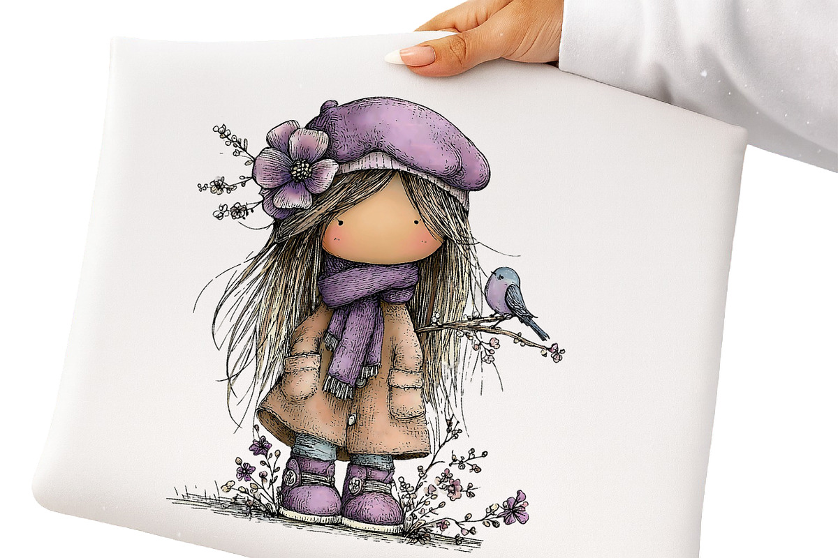 Whimsical Spring Girls Clipart, an Illustration by GatewayDesign (Photo 6 of 6)