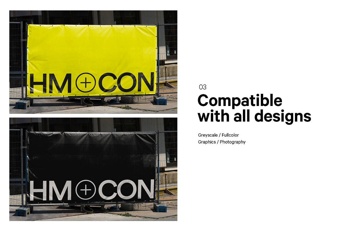 Fence Mesh Banner Mockup, an Advertising Mockup by HAZARD MOCKUPS (Photo 5 of 8)