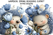 Whimsical Spring Hedgehog Clipart, an Illustration by Daily.Designs (Thumbnail 1 of 8)