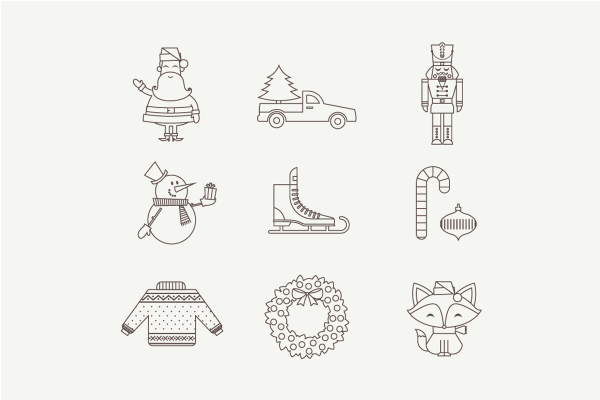 Vector Xmas icons preview 3