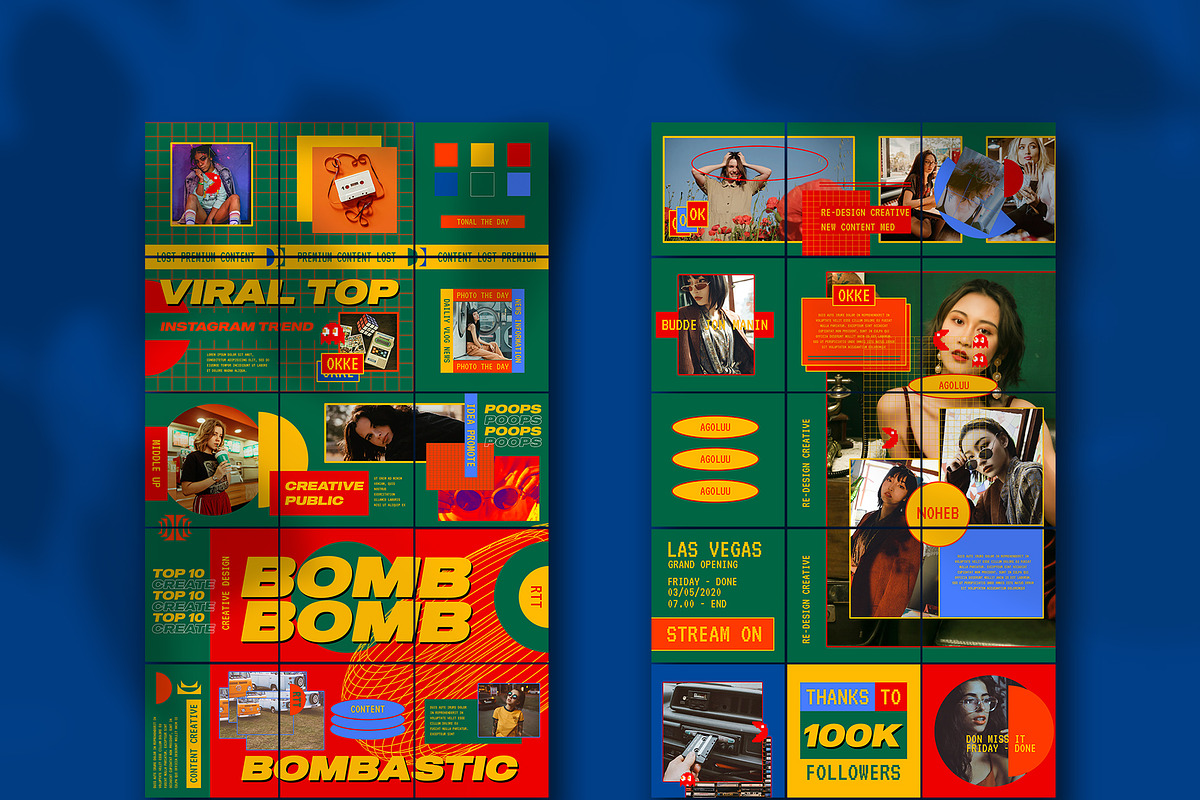 Retro-fire Puzzle Instagram Feed, a Social Media Template by Azruca (Photo 2 of 6)