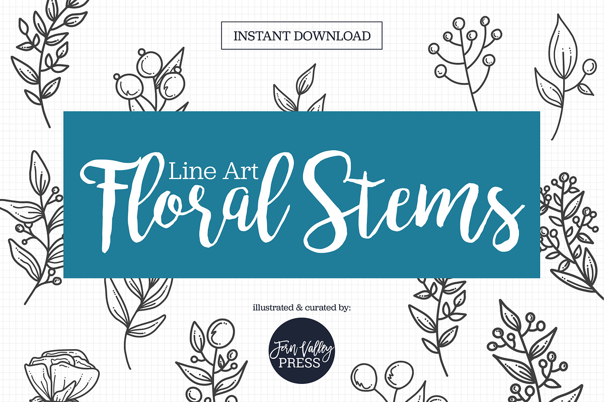 Floral Clipart Hand Drawn Bundle, an Illustration by Hannah Eliza Studio (Photo 1 of 7)