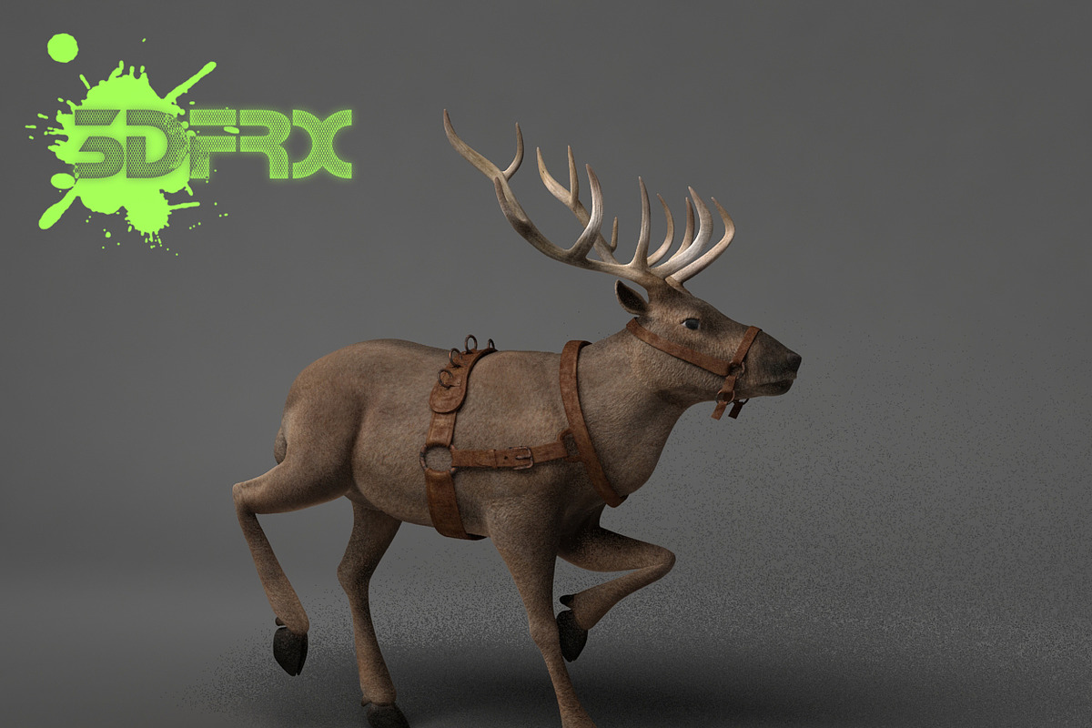 REINDEER (Rigged&Posed), an Animal 3D Model by 3DFRX (Photo 5 of 6)