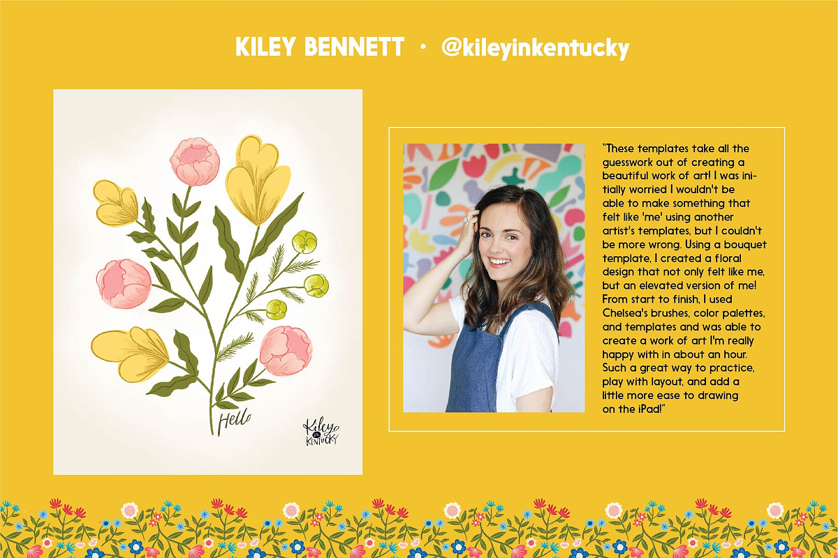 Folksy Florals Drawing Templates, an Illustration by On the Mark Designs (Photo 10 of 15)