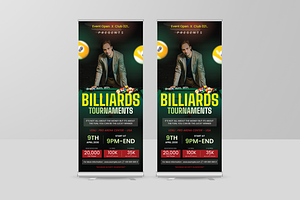 Billiards Tournament Roll Up Banner, a Poster Template by Annora Studio
