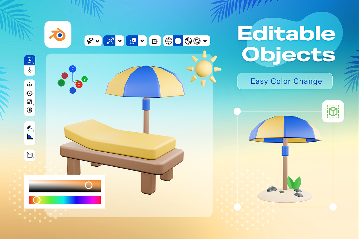 Holiday Travel 3D Icons, an Object 3D Model by Burntilldead (Photo 4 of 7)