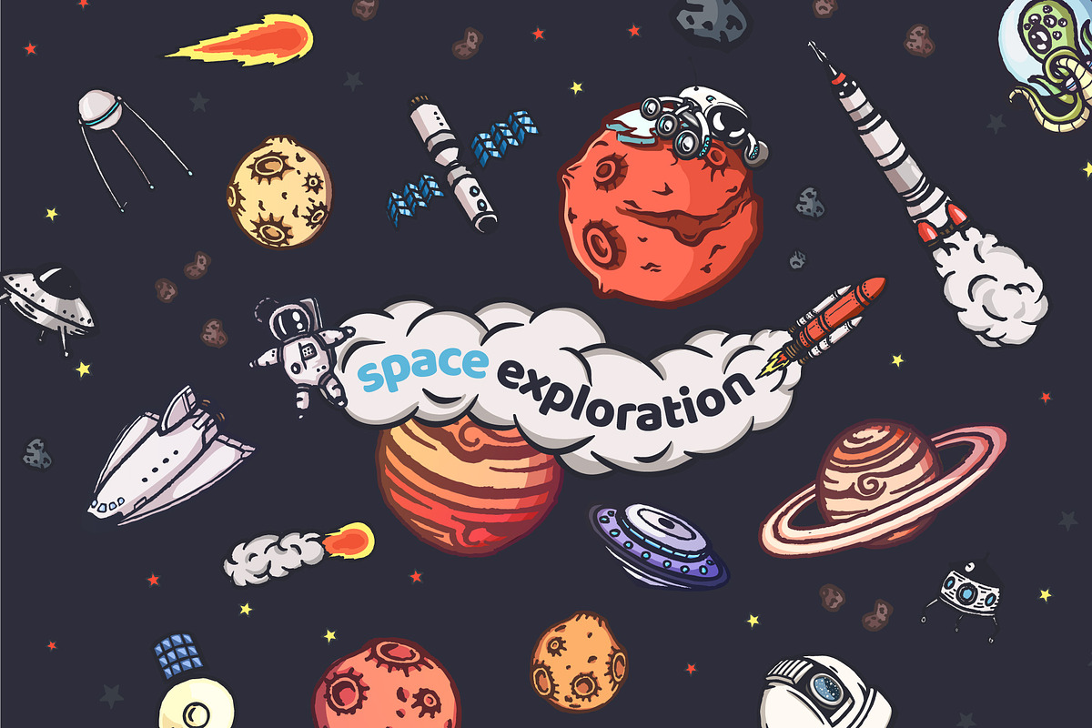 Space exploration vector collection!, an Education Illustration by Lazy ...