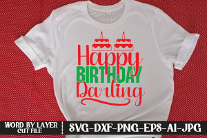 Happy Birthday Darling SVG CUT FILE