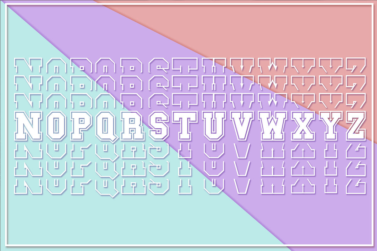 Go Sports Stacked Mirror Font, a Font by Anastasia Feya (Photo 4 of 11)