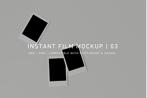 Instant Film Mockup PSD PNG