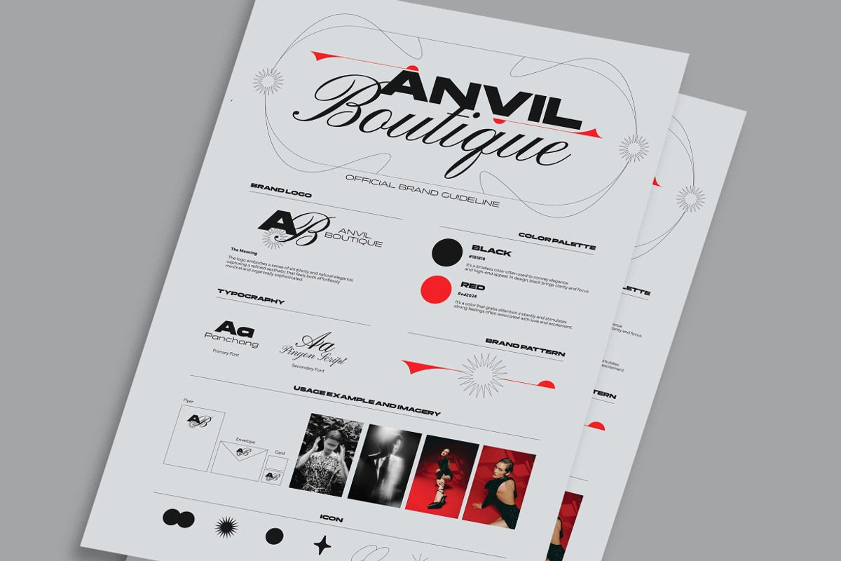 Gray Fashion Brand Guideline, a Print Template by graphicook (Photo 3 of 3)