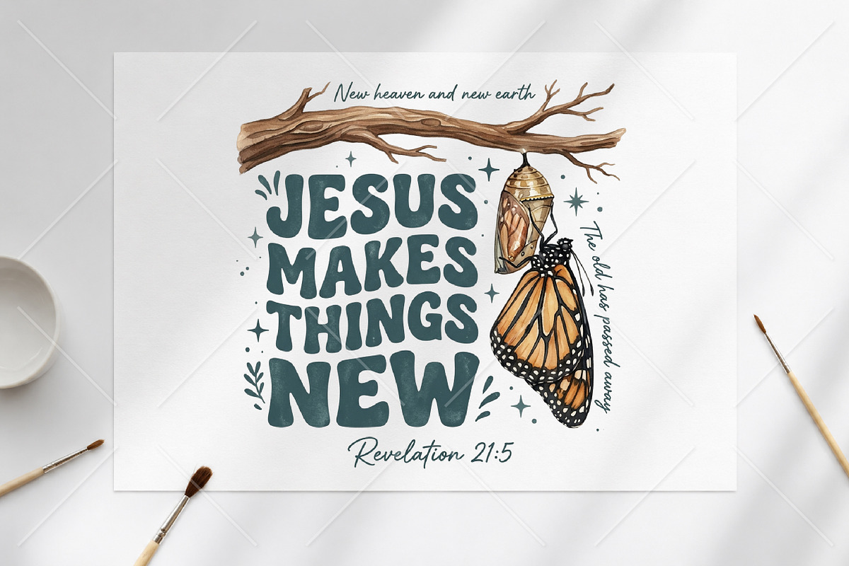 Jesus Makes Things New Butterfly PNG, a Seasonal Illustration by Canvas Craft (Photo 6 of 6)