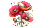 Whimsical Summer Flowers Clipart, an Illustration by Craft Nest (Thumbnail 10 of 12)