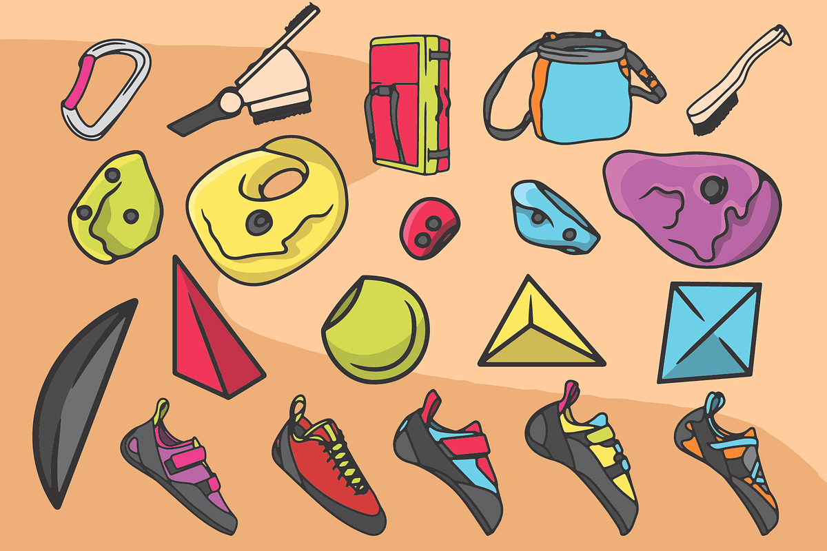 Climbing Assets & Icons set, an Object Graphic by Salty Sweet Creative (Photo 1 of 4)
