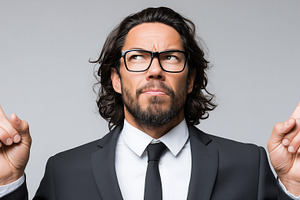 Confident man in a suit and glasses, a Person Photo by MistyDay