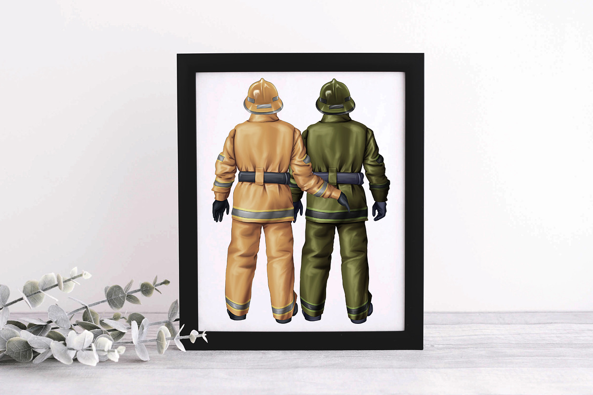 Firefighters friends clipart, a Person Illustration by Elenbushe