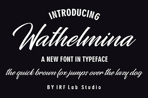 Wathelmina, a Script Font by IRF Lab Studio