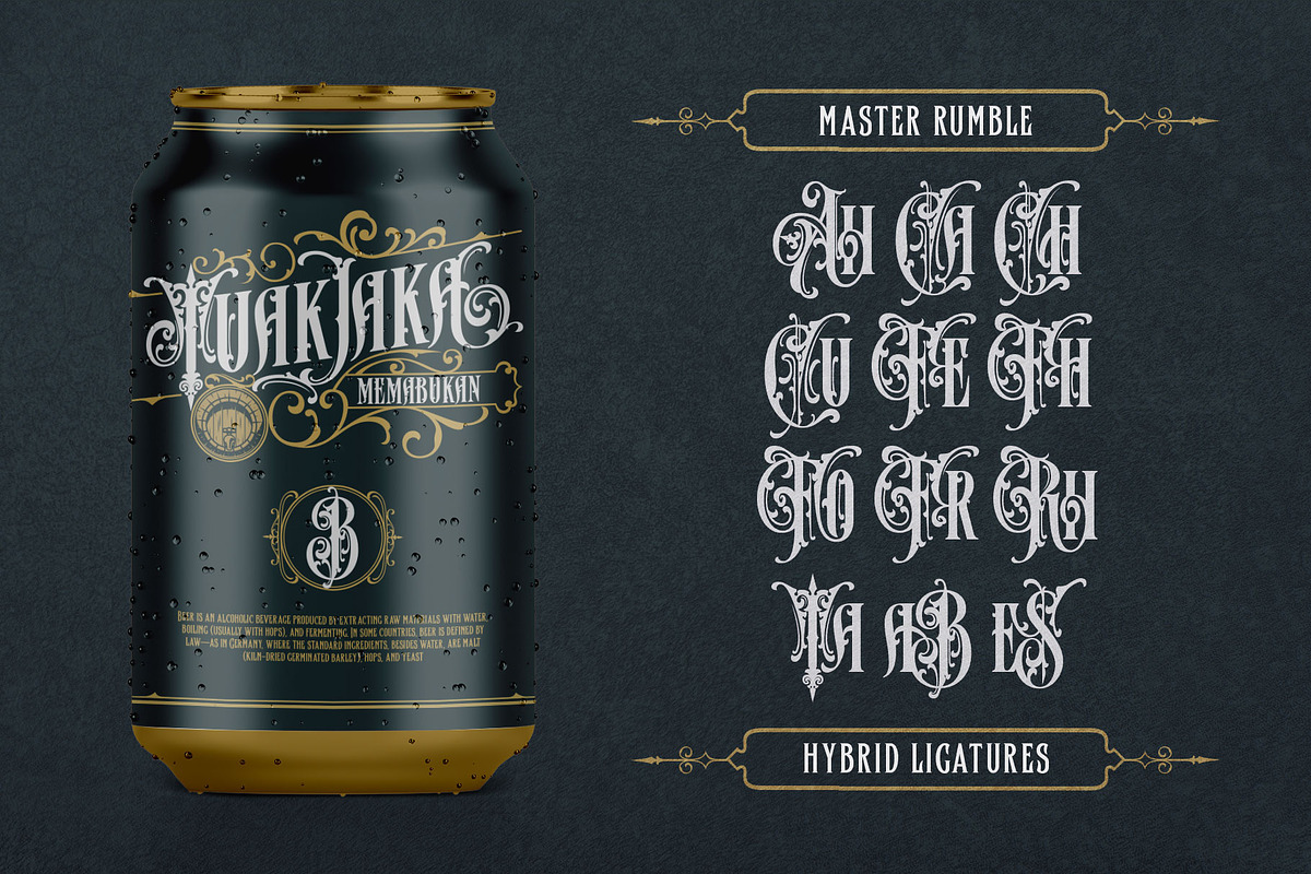 Master Rumble Victorian Typeface, a Blackletter Font by alit design (Photo 21 of 25)