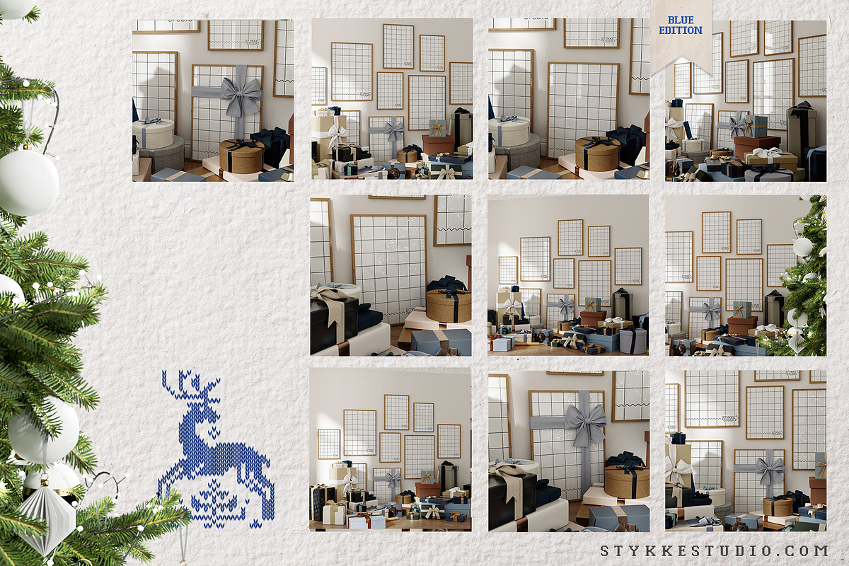 Christmas Frame Mockup Gallery Wall, a Household Mockup by Stykke Studio (Photo 6 of 7)