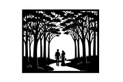 Romantic Couple in Nature Silhouette, a Graphic by Artivon (Thumbnail 6 of 13)