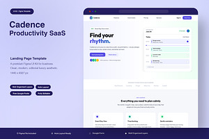 Productivity SaaS Landing Page, an UI Kit Template by Pitchlook.Studio