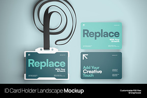ID Card Holder Landscape Mockup, a Product Mockup by graphicook