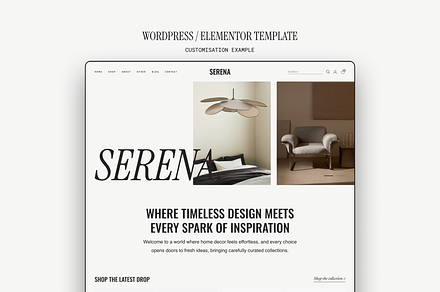 Serena Wordpress / WooCommerce Theme, a WordPress Template by The Cherie Studio